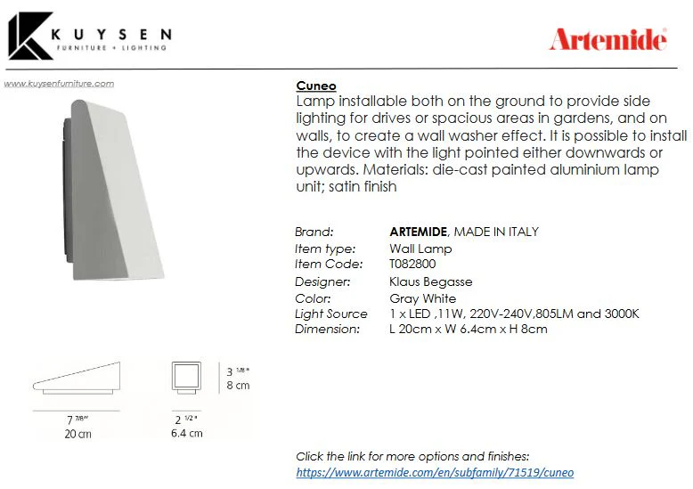 Artemide Cuneo Floor/Wall Lamp - Image 5