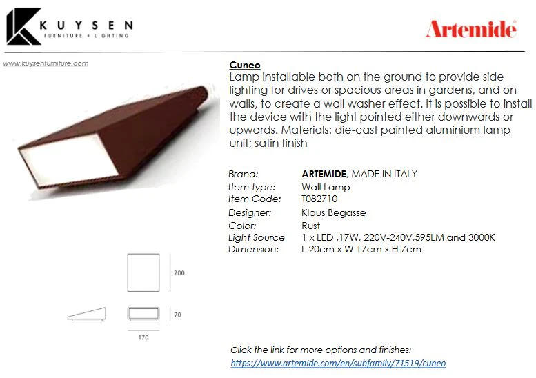 Artemide Cuneo Floor/Wall Lamp - Image 7