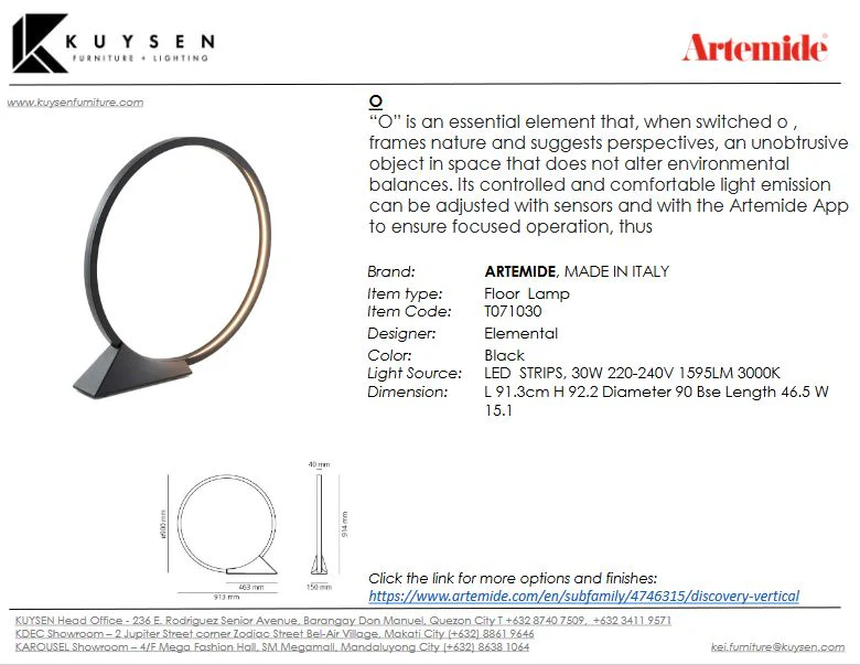 Artemide O Floor Lamp T071030 - Image 2