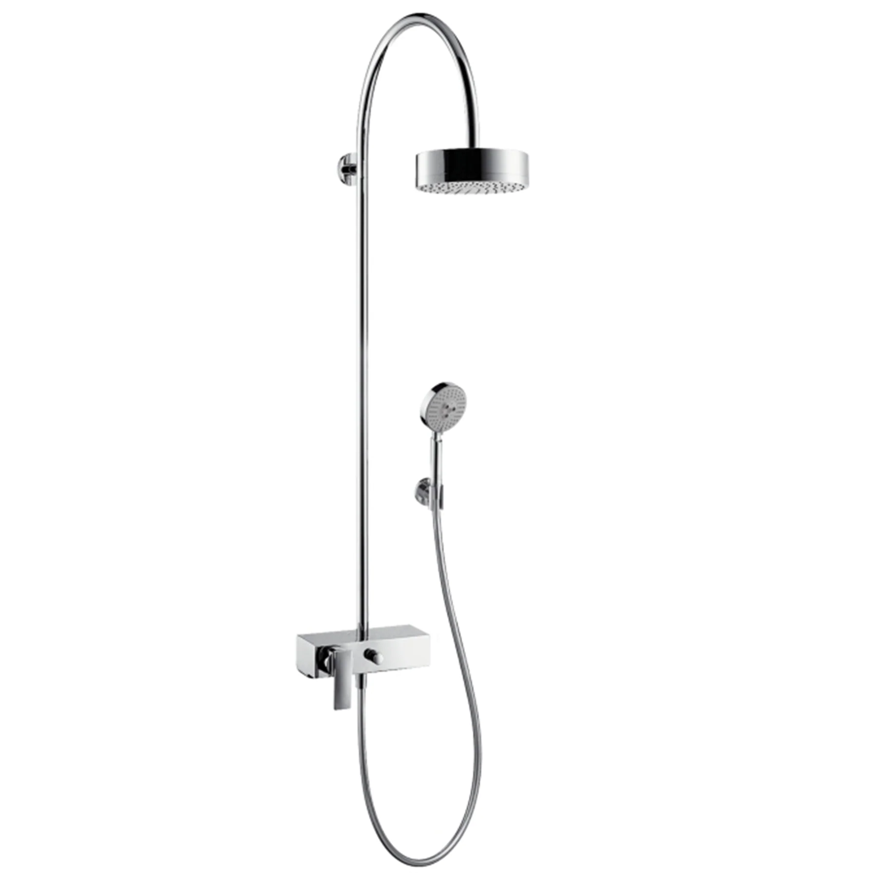 Axor Citterio 1 lever shower pipe with overhead shower, handshower, hose & holder 39620.000