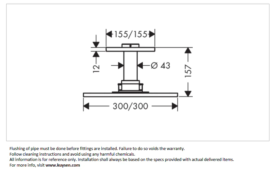 AXOR overhead shower 1jet 300/300 Chrome 35316.000 - Image 3