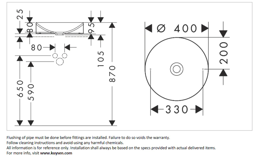 Axor Suite washbasin Ø400 without tap hole and overflow Brushed Bronze 42001.140 - Image 3