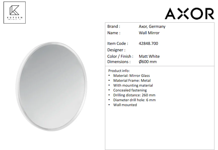 Axor Universal mirror matt white Matt White 42848.700 - Image 2