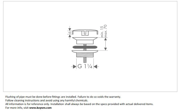 Hansgrohe Basin waste with cover 50001.000 - Image 3