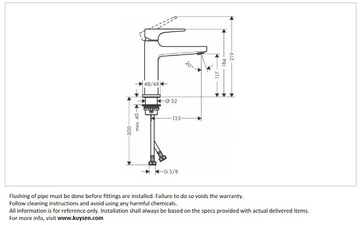 Hansgrohe Metropol basin mixer 110 PGO 32507.990 - Image 3