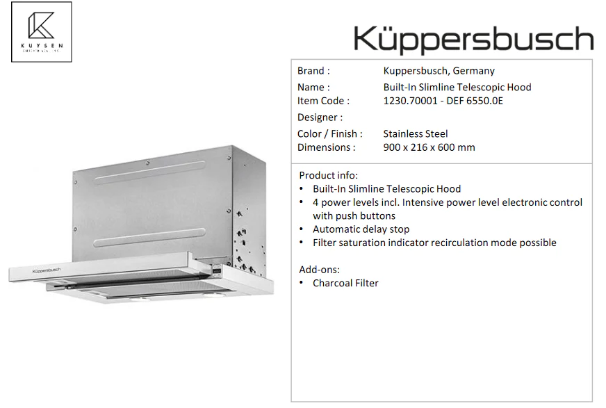 Kuppersbusch DEF6550.0E SlimLine telescopic hood 1230.70001 - Image 2