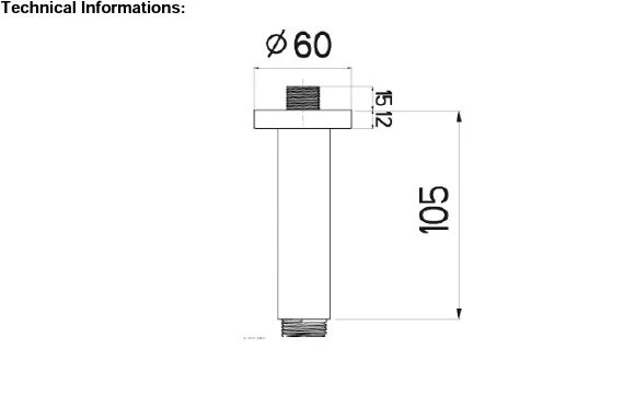 Nikles Shower Arm Ceiling XL24 100mm A48.C10.000.05 - Image 3