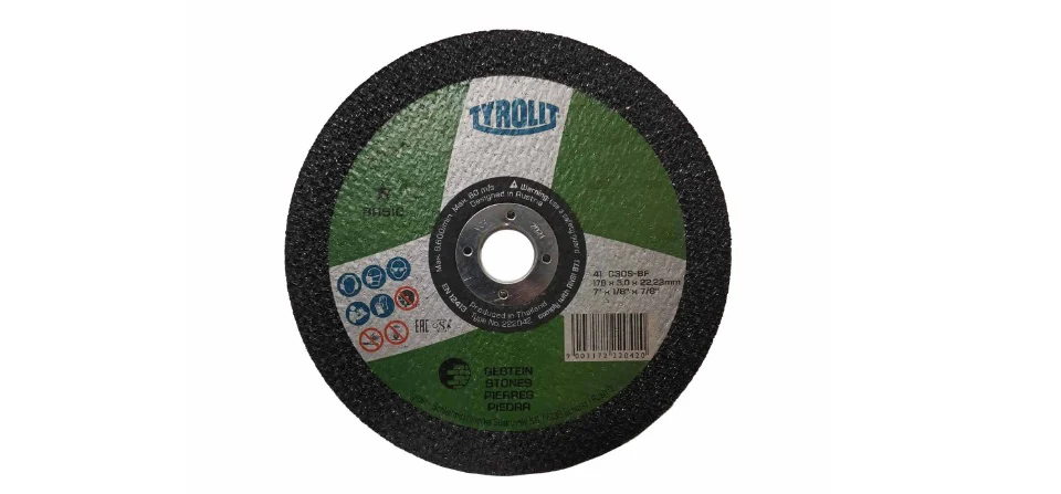 TYROLIT - TN. 222.042 - BASIC 1 STAR - STRAIGHT CUT-OFF WHEEL 7" FOR STONE