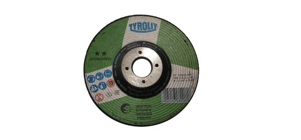 TYROLIT - TN. 368.008 - STANDARD 2 STAR - DEPRESSED CENTER GRINDING WHEEL 4" FOR STONE