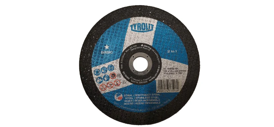 TYROLIT - TN. 633.506 - BASIC 1 STAR - SUPERTHIN CUT-OFF WHEEL 7" FOR 2-IN-1